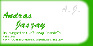 andras jaszay business card